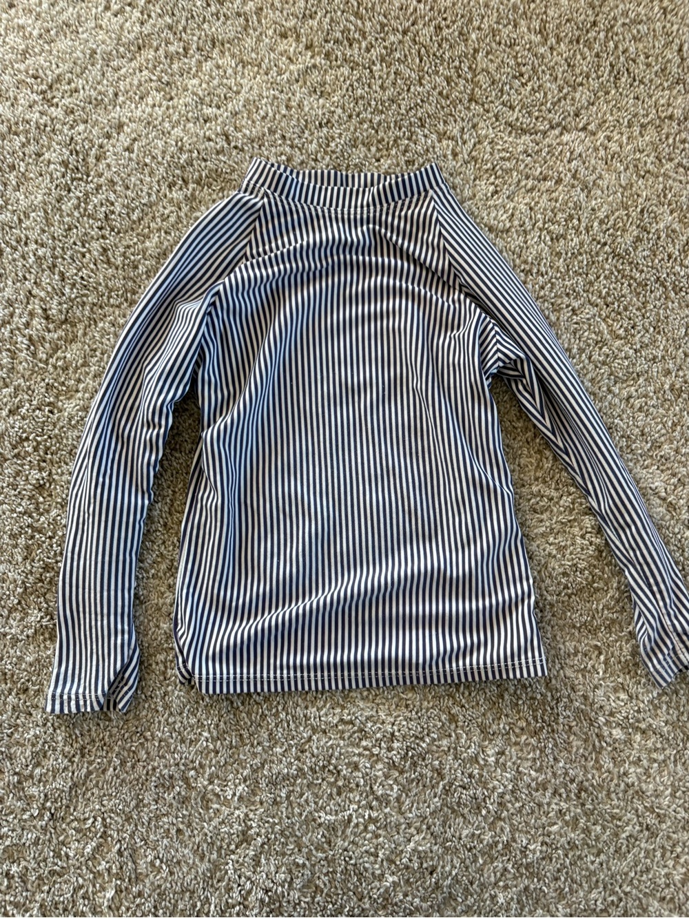 Minnow long sleeve swim rashguard – Navy & White Stripes
